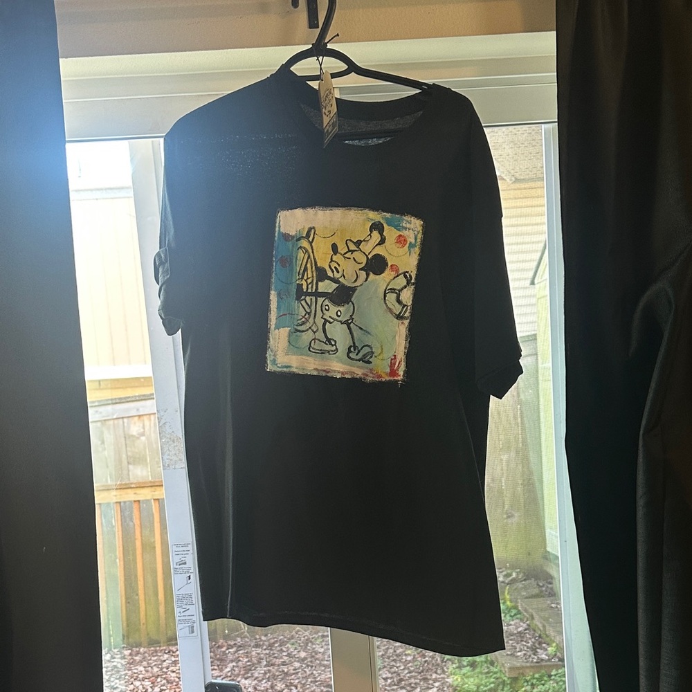Black T-Shirt with Vintage Cartoon Graphic
